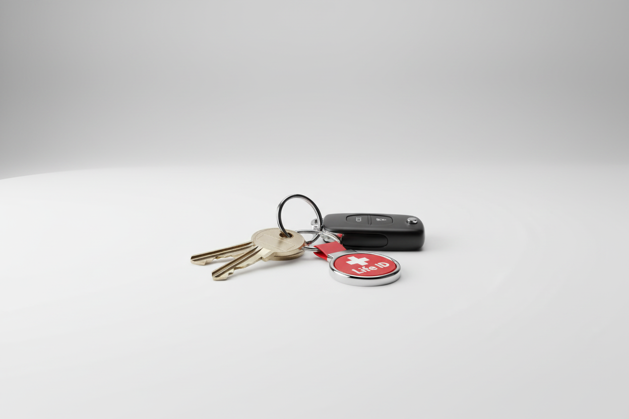 Brelok LifeID z kluczami - szeroki widok